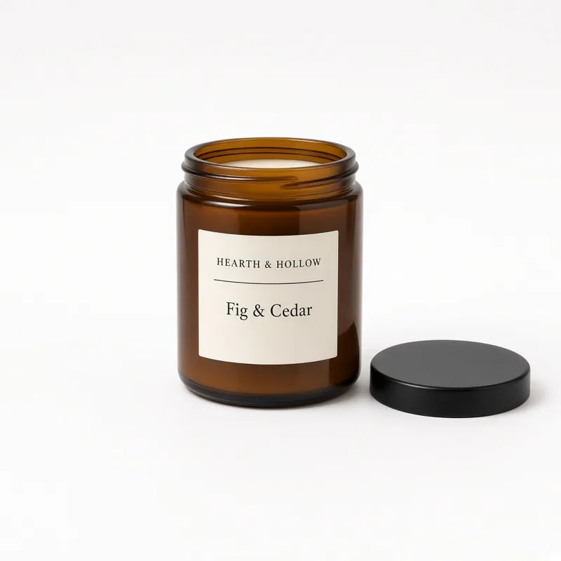 Plain product photo of a candle on a white background